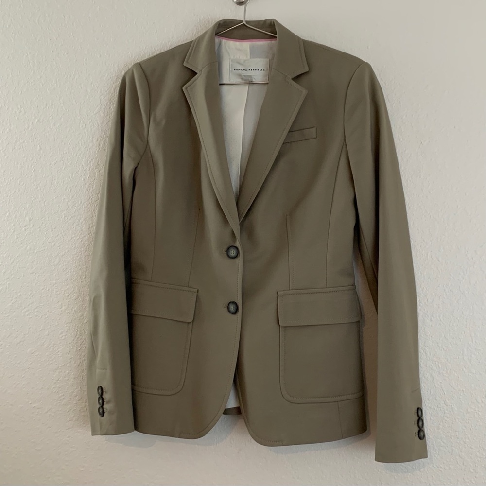 Banana Republic Beige Tan Stretch Blazer 2